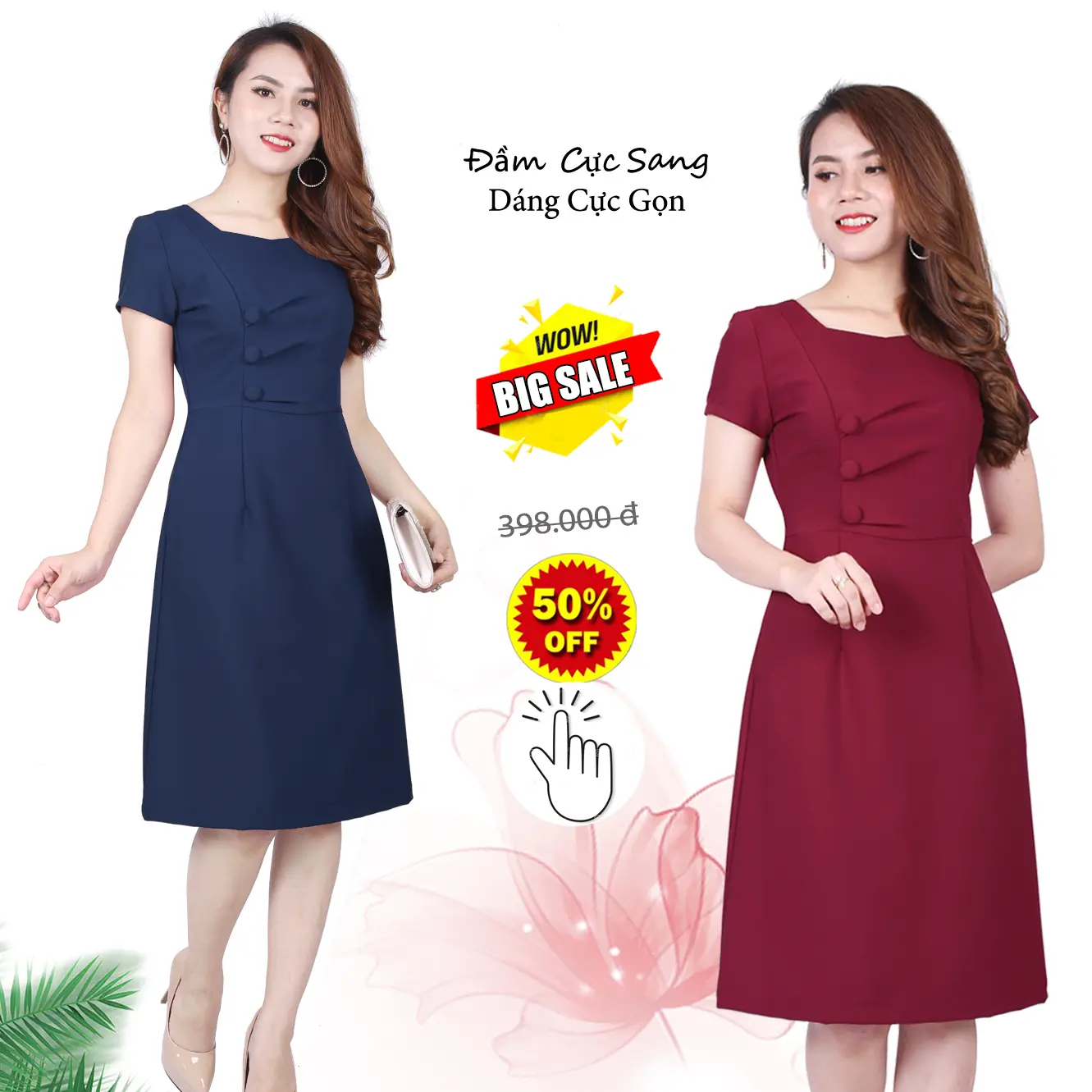 Đầm Suông Phối Cúc Sang Gọn Dáng DL437 DL794