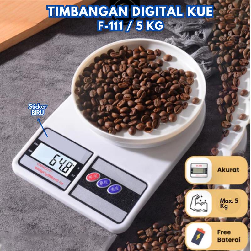Timbangan Dapur Digital F-111 5kg / Electronic Portable Kitchen Scale 0