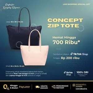 [COCOBUAYA] Concept Zip Totebag LCST Tas Tote Bag Wanita ( Available Size Small & Large )  Coated Canvas Material