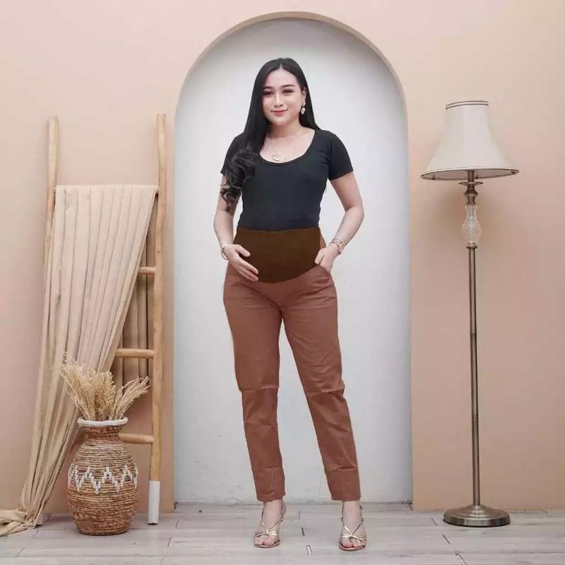 Celana Hamil Kerja Kantor Jumbo Maternity Pant Women Celana Hamil Katun Streetch Premium 5