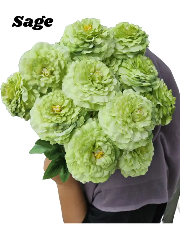 Bunga Artficial Dekorasi Peony Sutra 7 cabang 4