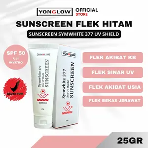 Yonglow Sunscreen Flek Symwhite 377 Cica UV Shield SPF 50 PA+++ Sunblock Noda Bintik Hitam Serta Melindung Paparan Sinar UVA UVB  Wajah