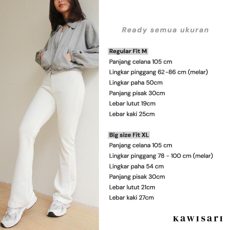 Product Introduction of Gayanti - Evelyn Flare Pants Scuba - Highwaist Cutbray Pinggang Karet Premium Celana Fit 0