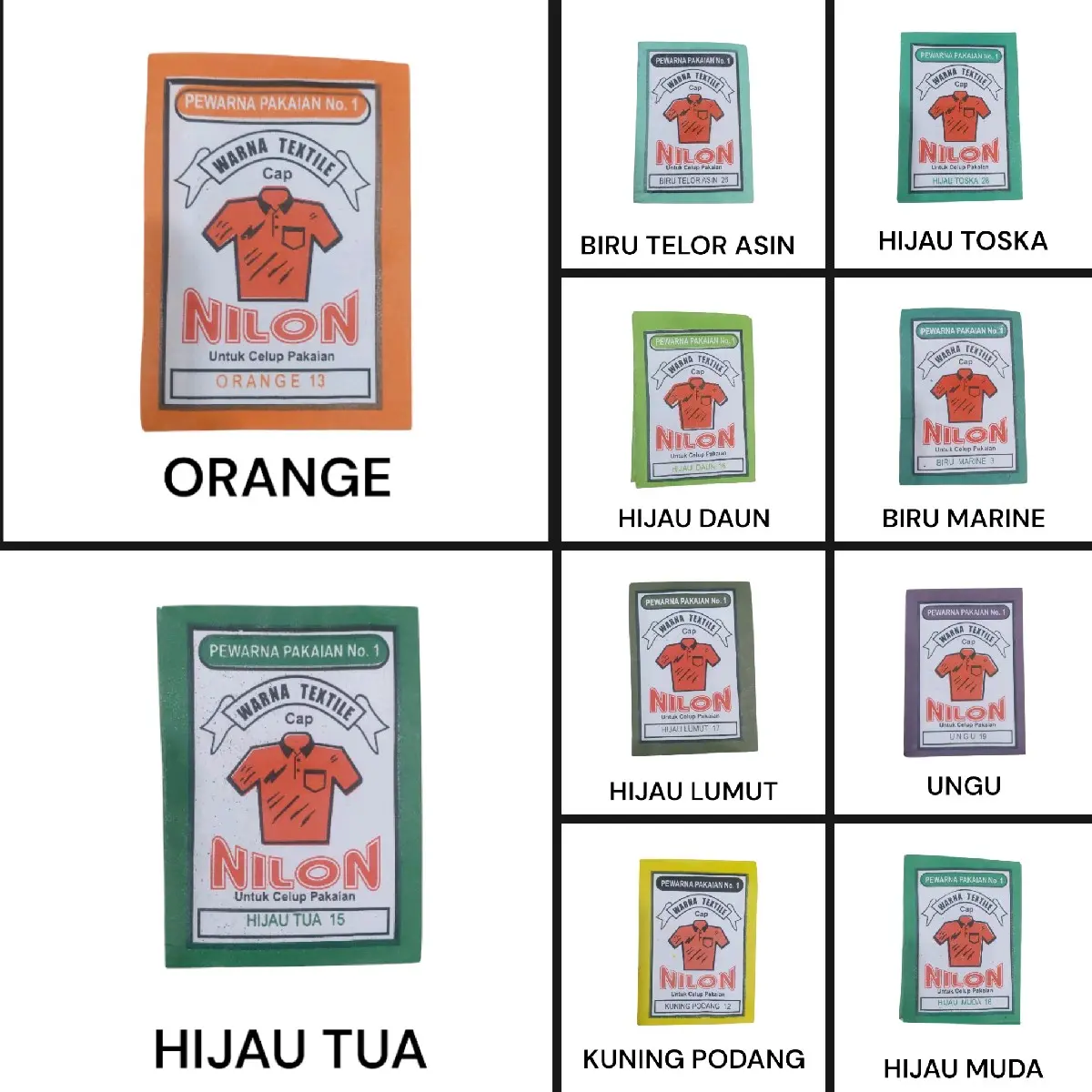 wantex nilon/ pewarna pakaian lengkap