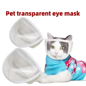 BITCBae Penutup kepala kucing Masker wajah kucing yang dapat bernapas untuk mencegah menjilat, menggigit, dan mengeong