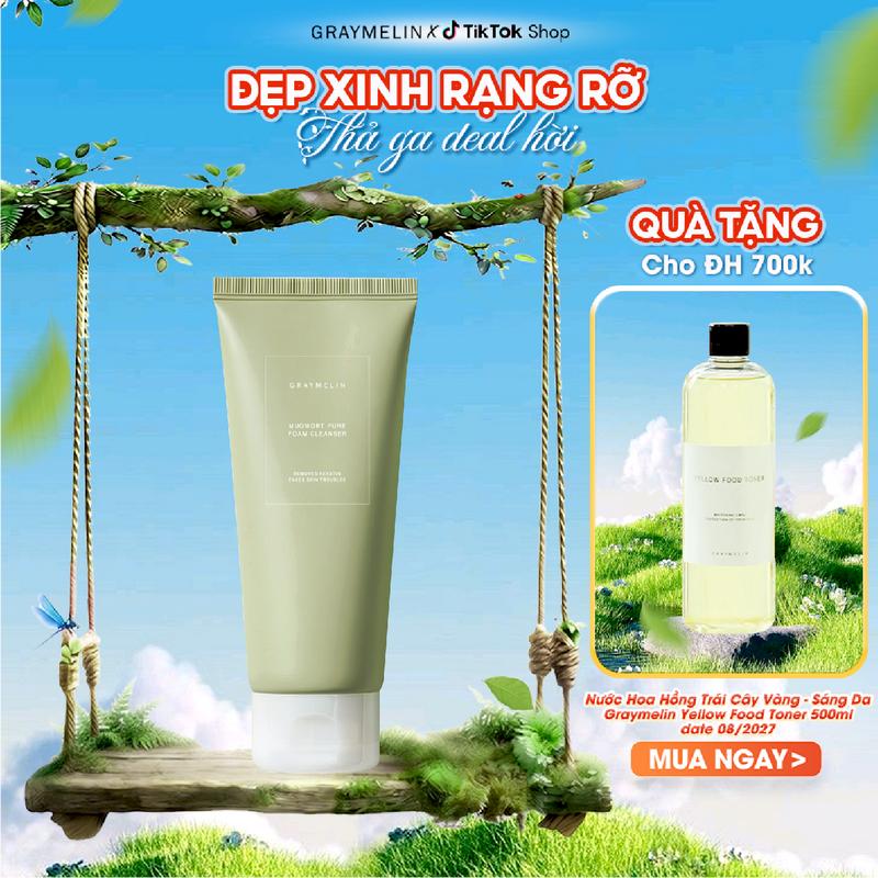 Sữa Rửa Mặt Ngải Cứu Graymelin Mugwort Pure Foam Cleanser 150ML