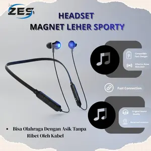 New arrival Handsfree Bluetooh Magnetic Neckband Headset Bluetooth Wireless Magnet Leher Sporty