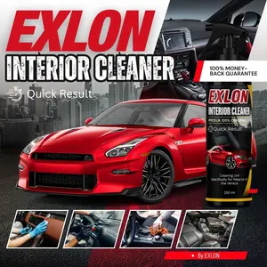EXLON - Interior Cleaner  - Pembersih Interior Mobil Serbaguna, Cairan Pembersih Bagian Dalam Jok Dashboard Plafon dll Car Microfiber Semprot