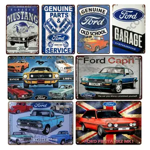 Retro Car Brand Metal Sign Garage Bar Tin Sign Metal Wall Plaques
