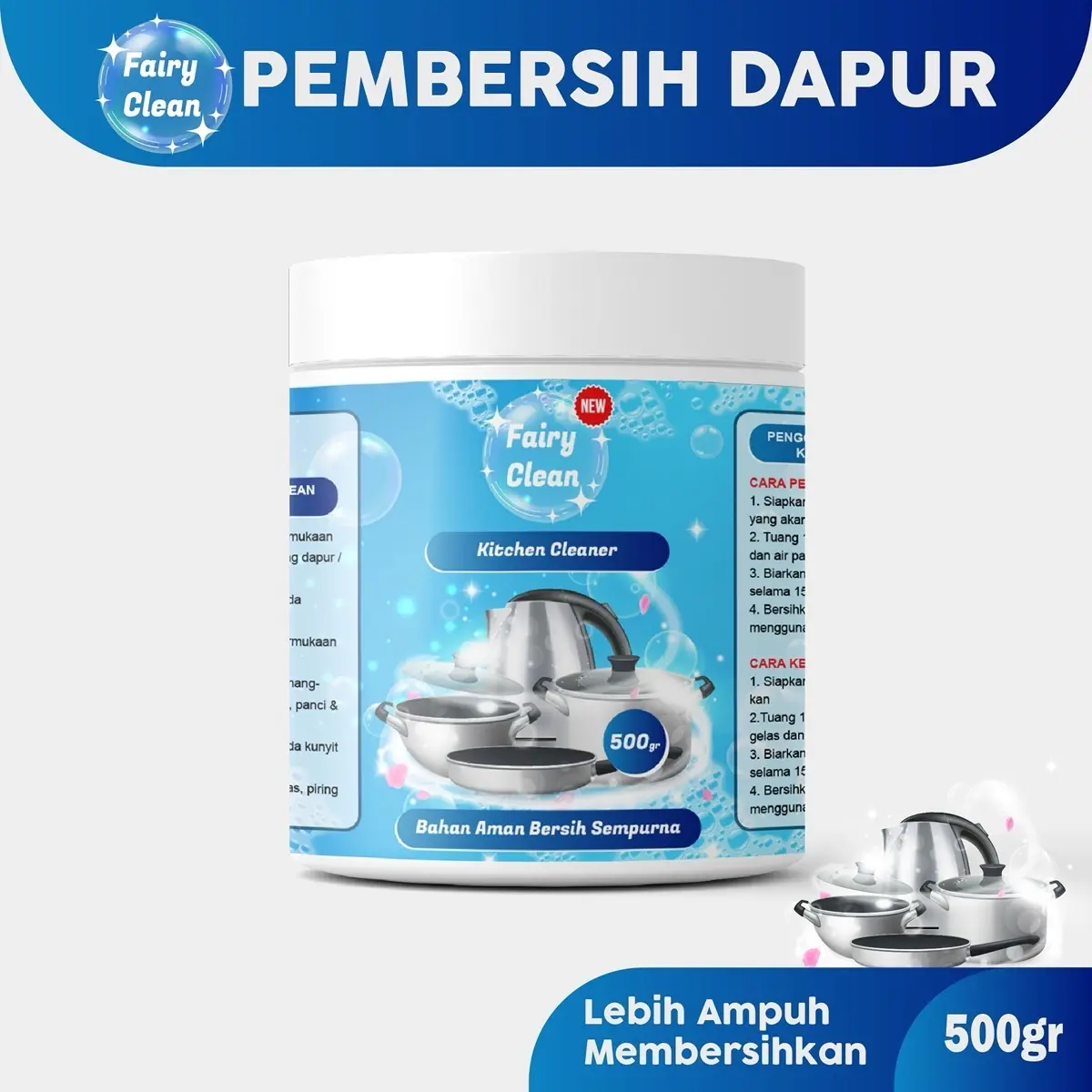 Fairyclean Pembersih Dapur Kitchen Cleaner Serbuk Solusi Bersih Tanpa Noda
