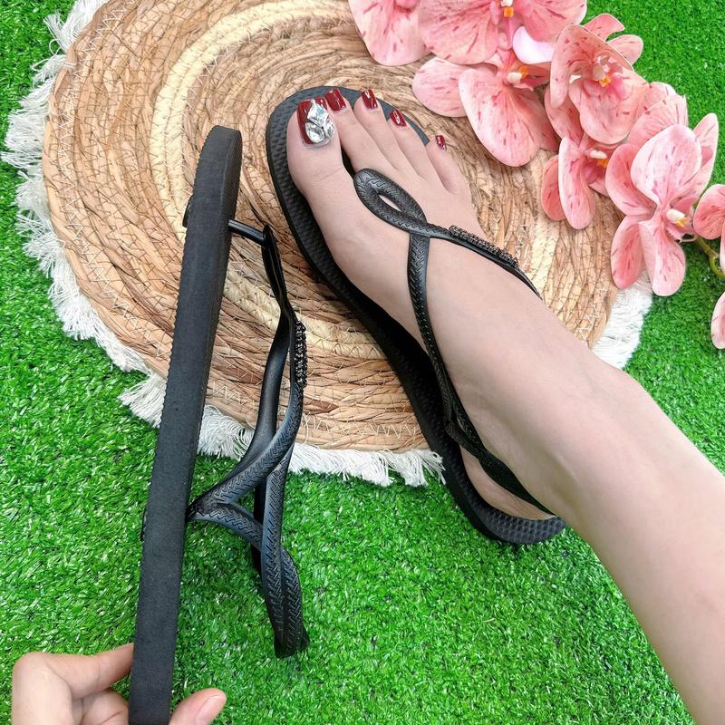 Giày Sandal Nữ Xỏ Ngón Mẫu Mũi Tròn Găn Tag Sắt Màu Tổng Hợp cho Phong Cách của Bạn