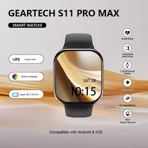 GearTech  Original Smartwatch Mart Watch 11 Pro Max 2.2" AMOLED Wireless Charging GPS NFC Waterproof Bluetooth Call Pria Wanita