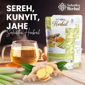 Teh Jahe Sereh Kunyit isi 30 tea bag Instan Minuman Herbal Daun