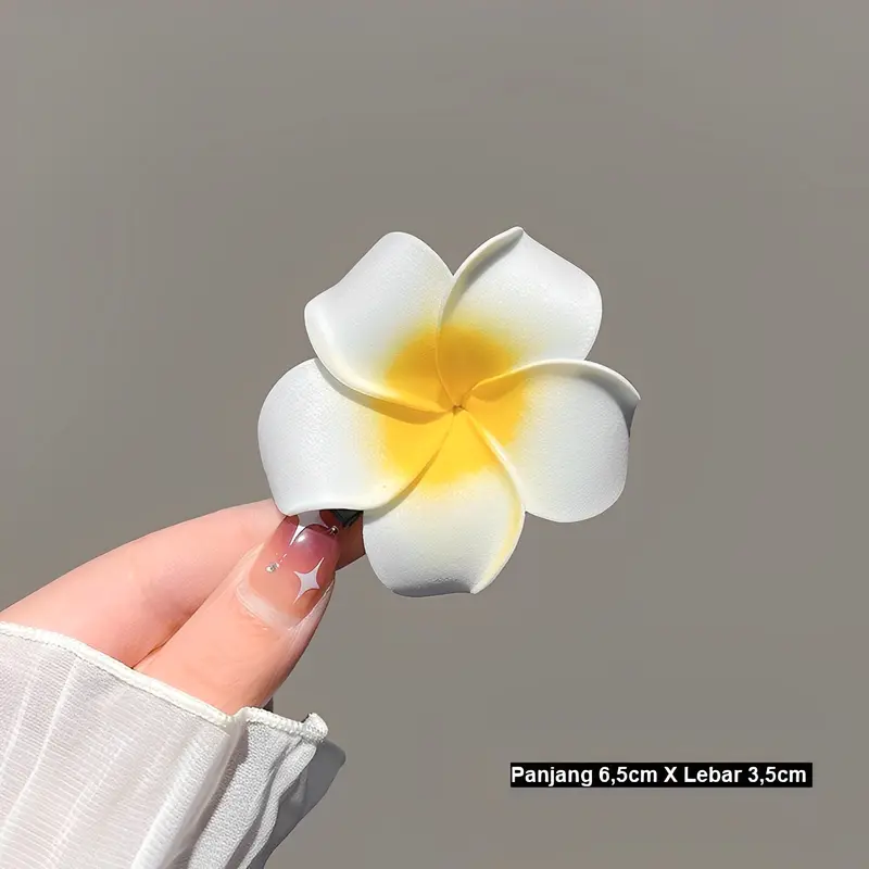 JH Jepit rambut bunga kamboja aksesoris jepitan wanita hiasan rambut cantik ukuran 6cm 3