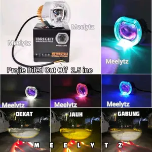 IBRIGHT - Projie Biled Cut Off mini 2.5 INC  Jauh Dekat 30watt plus devil ungu C943