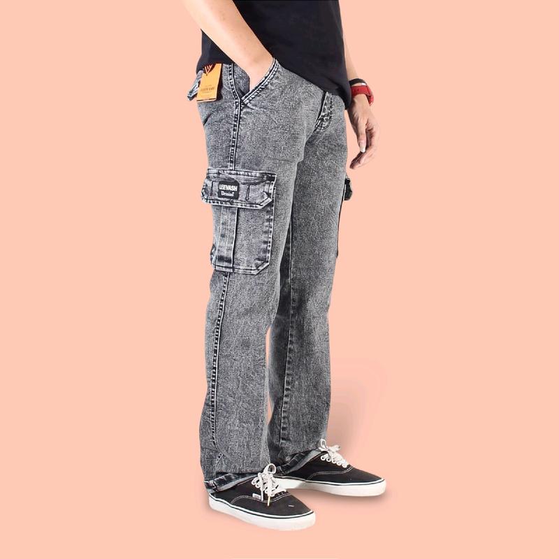 Celana Cargo Jeans Panjang Slim Fit Stretch Original Leevash Premium Distro Quality Hype Realpict 3