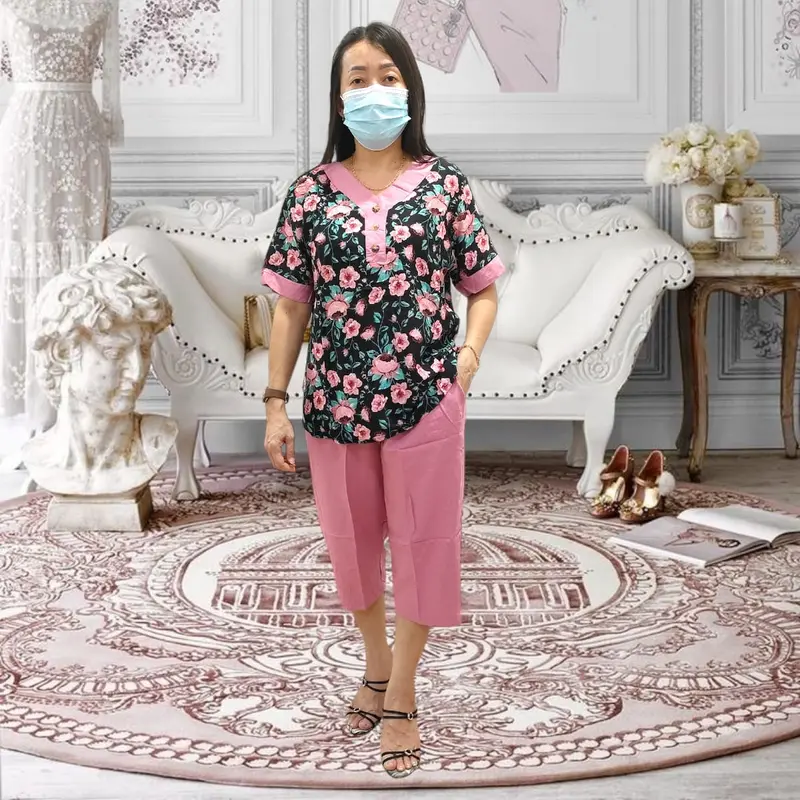 Baju Tidur Piyama/Setelan 7/8 Rayon Kombinasi Ukuran 3XL 0
