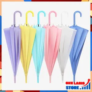 OLS (COD) Payung Transparan Style Korea Jepang Polos Warna Warni Payung Lipat Bening Payung Rainbow Cantik Umbrella Fashionable