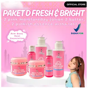 [ARTHA LDT] LAUNCHING NEW BORN NEXT GENERATION - PAKET D FRESH & BRIGHT WITH NIACINAMIDE 5x MENCERAHKAN ( 2 Pink Moistureday Lotion + 2 butter + 2 pinkish essence)