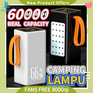 Hester flagship powerbank outdoor camping light power bank Real capacity power bank original asli 60000mah power bank robot powerbank
