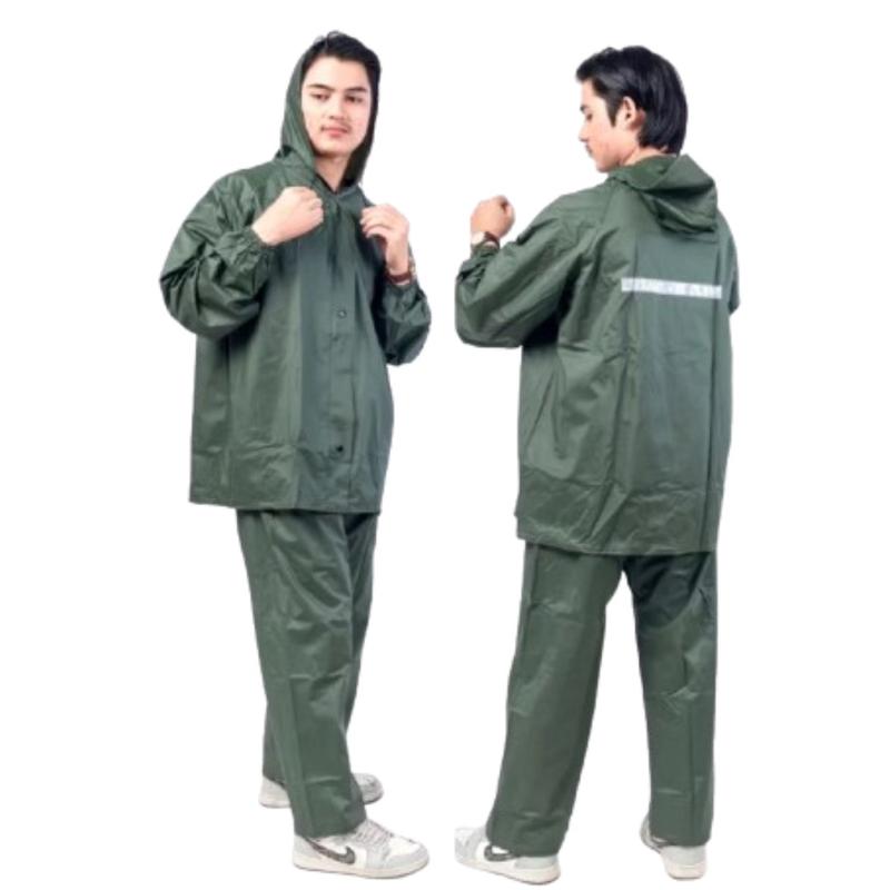 Product Introduction of JAS HUJAN DEWASA PRIA WANITA TEBAL MANTEL HUJAN UNISEX BAHAN PREMIUM KUAT Setelan Biru Merah Hijau 55