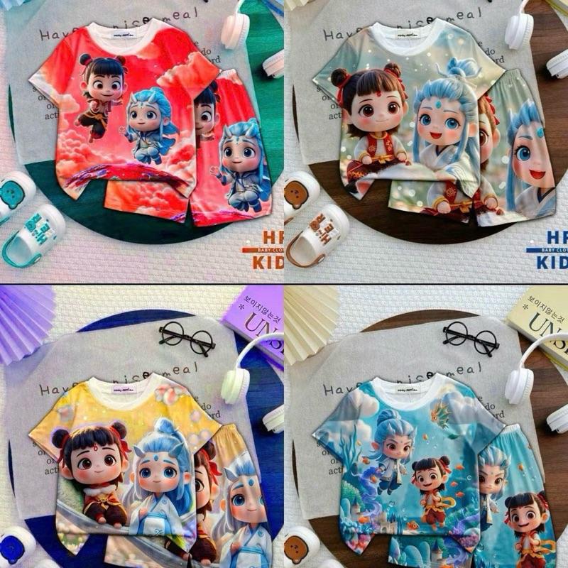 Combo 4 Bộ NATRA Ngao Bính Chất Vải Thun Lạnh Thái Mềm -Mịn- Mát Cho Bé Trai và Bé Gái Từ 8-45kg .Thiết Kế Họa tiết đẹp mắt"