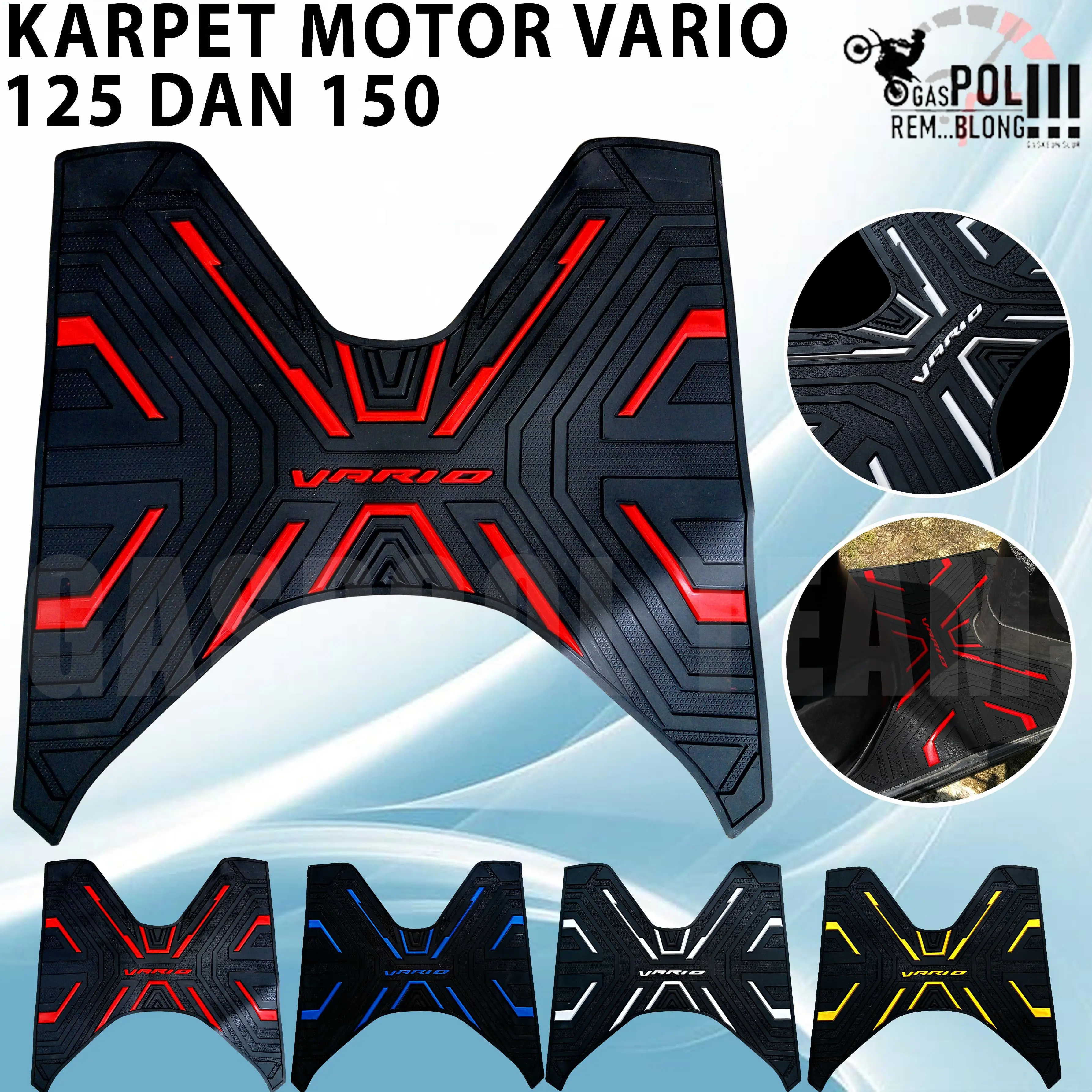 KARPET VARIO 125 150 ABS CBS ISS OLD NEW BORDES ALAS KAKI PIJAKAN TATAKAN MOTOR HONDA V125 V150 ANTI LICIN PREMIUM ACCECORIES AKSESORIES MOSCOW Sporty