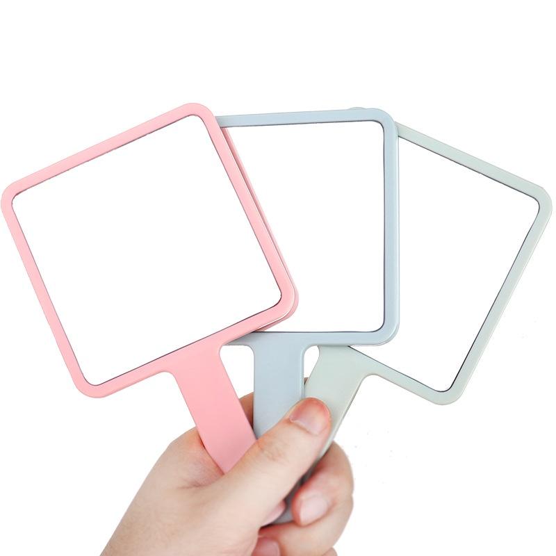 Product Introduction of 1Pc Random Color Square Handheld Cosmetic Mirror Eyelash Extension Makeup Mirrors with Handle Small Portable Travel Tools 17