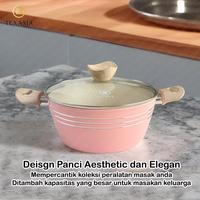 Gambar [TES] TEXANIA Set Alat Masak Lengkap isi Wajan Frypan & Panci Soup Cantik Gagang Kayu Anti Lengket Bahan Alumunium Double Bottom Size 18,24,26cm Free Obeng Kitchenware dari Texania house ware store Kota Tangerang 4 Tokopedia