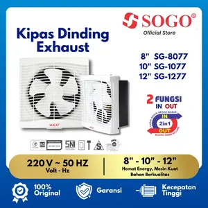 SOGO Kipas Angin Dinding Exhaust Fan 12" SG-1277 - 2 Fungsi, Hemat Energi, Mesin Kua, Tidak Berisik, Cocok untuk Ruang Kerja & Tamu