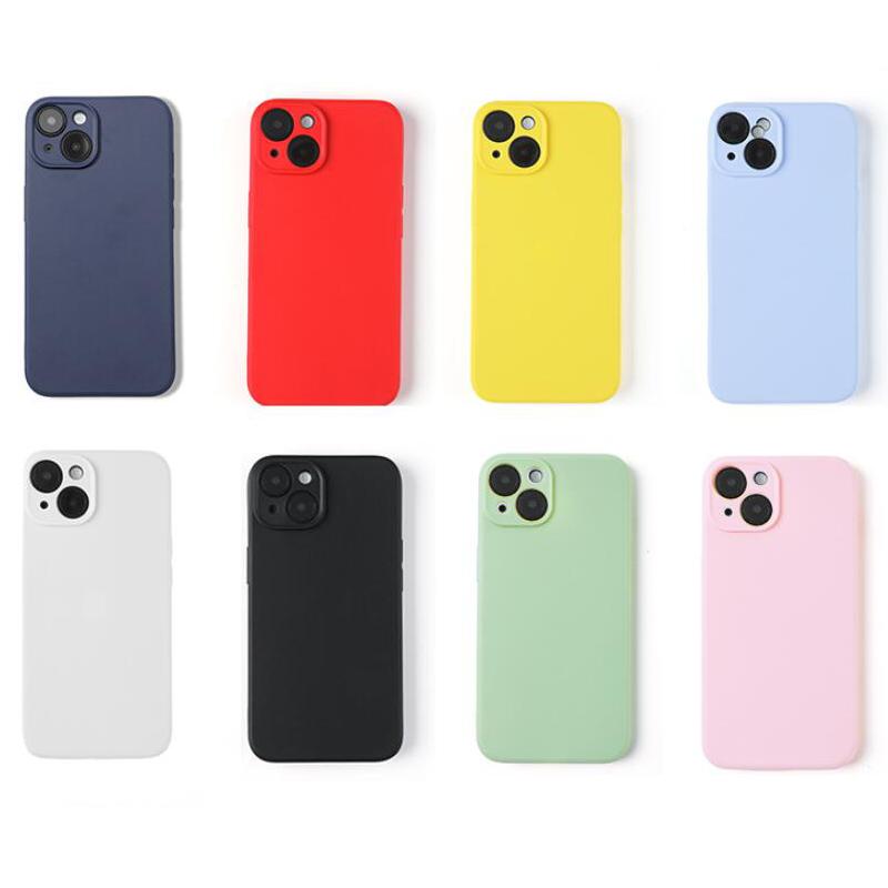 Liquid Silicone Phone Case for iphone 13 mini 14 15 Pro Max 15 Plus Candy Color Soft Back Cover Cases