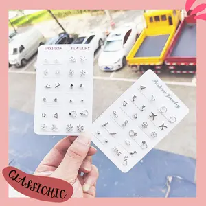 ❀Cc❀ FA82 12 Pasang Anting Tusuk Earrings Jewellery