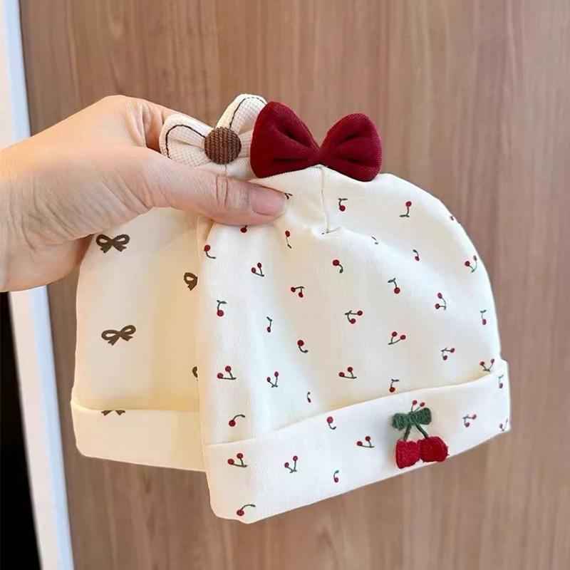 Mũ Len Cho Em Bé Thiết Kế Hoa Công Chúa, Chất Liệu Bông Mềm Mại, Thích Hợp Cho Mùa Xuân Và Mùa Thu, Cho Trẻ Sơ Sinh Và Trẻ Sơ Sinh, Cho Bé Trai Và Bé Gái Trẻ Mới Biết Đi, Có Thắt Nơ Và In Chấm Bi, Mũ