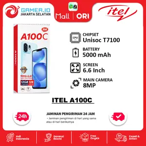 Itel A100C 4GB/64GB | 3GB/64GB T7100 Octa-core ANDROID 15 GARANSI RESMI