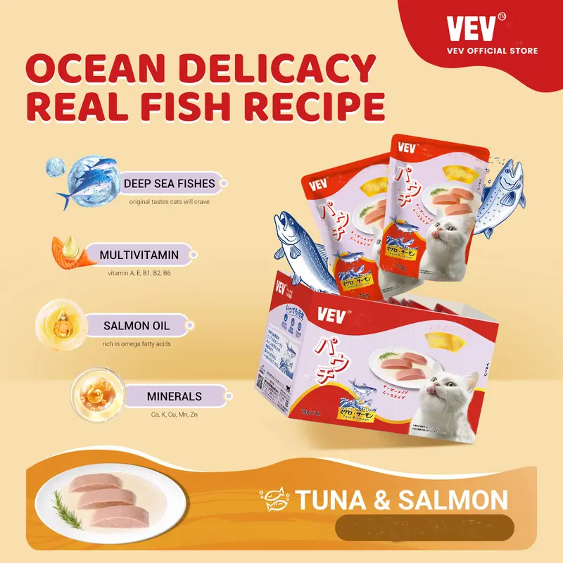 COUCOU VEV Wet Food Premium Pouch 75gr ( Makanan Kucing Basah) | Keseimbangan nutrisi | Diimpor dari Jepang 2