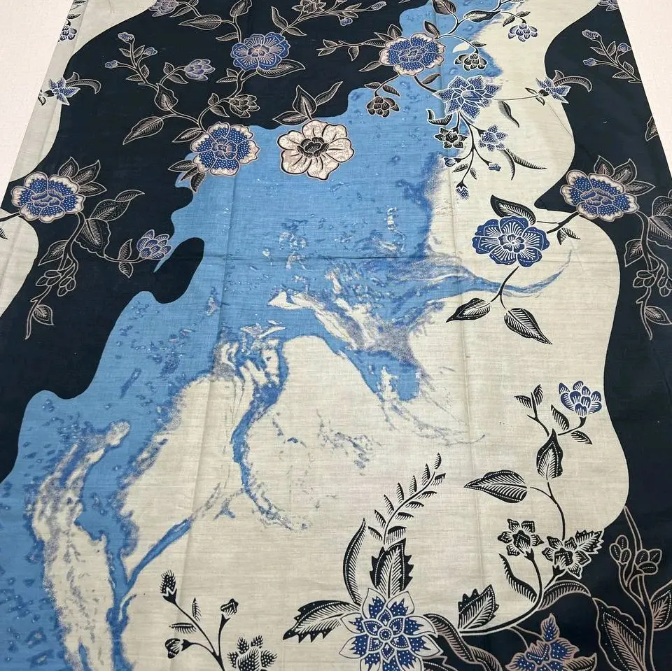 kain batik printing asli pekalongan bbahan halus motif bunga