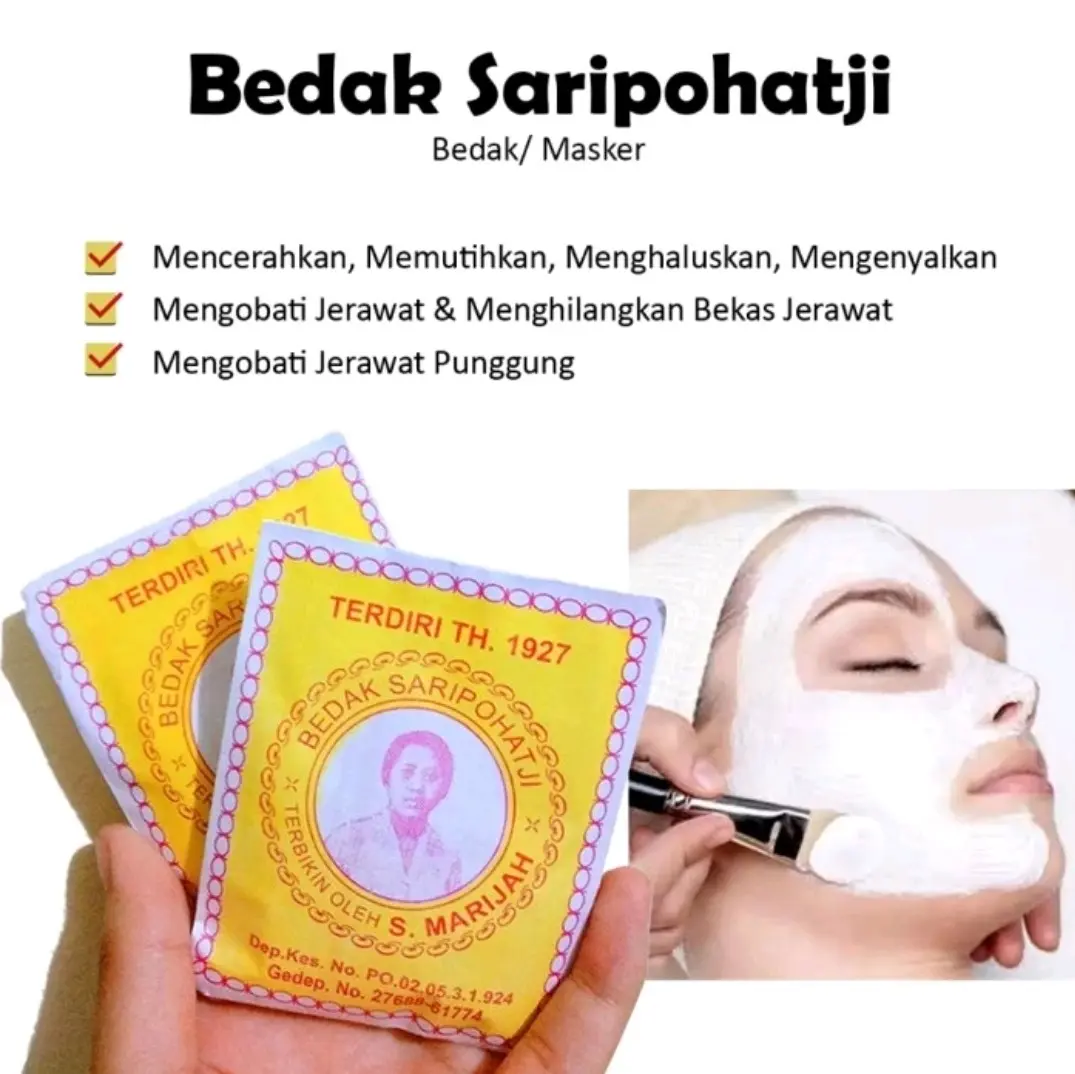 Bedak Saripohatji isi 10pcs, Basmi Jerawat dan Mencerahkan Kulit Wajah Perawatan