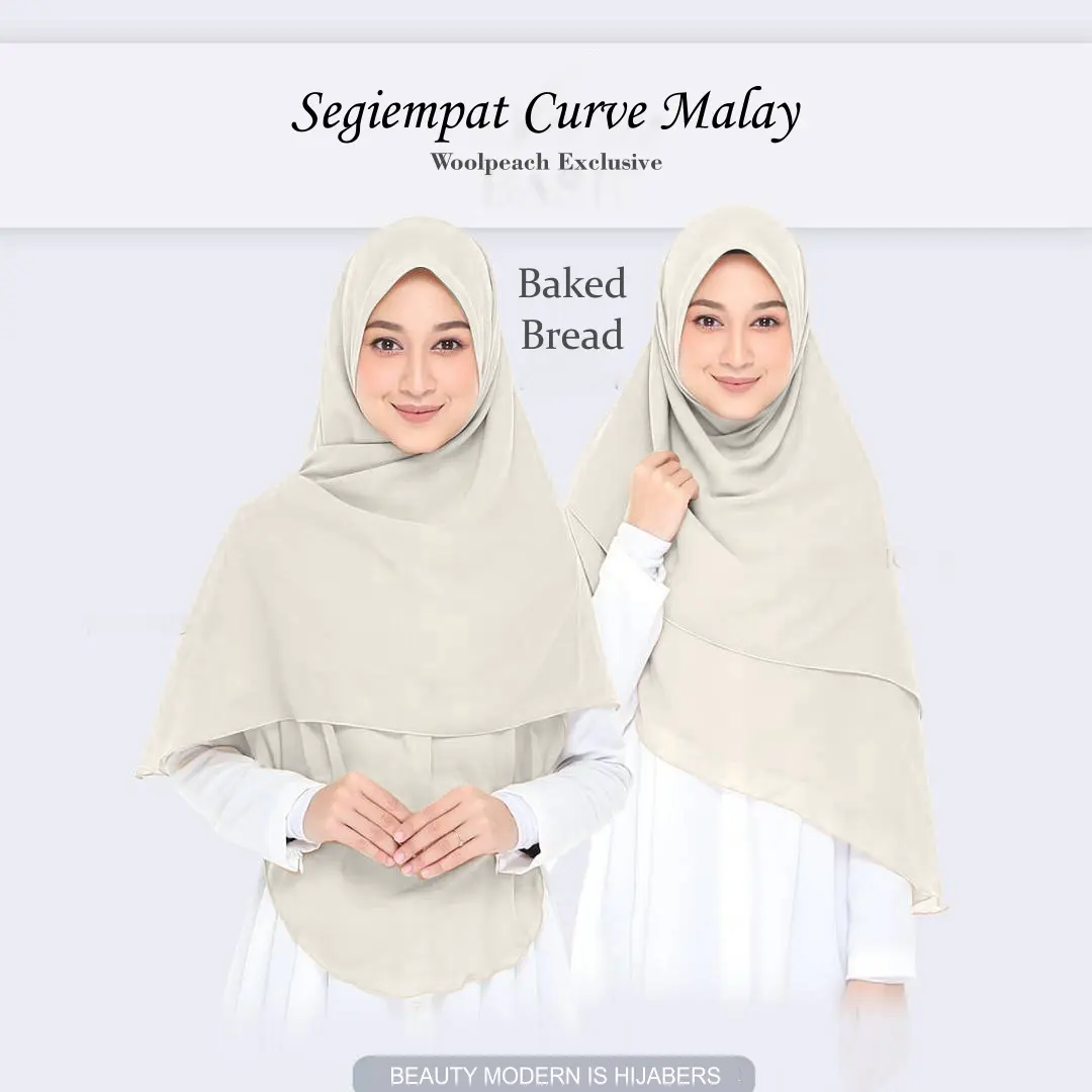 Jilbab Segi Empat Oval Malay Syari Wolfis Jara Scarf Hijab ala Muslim Square Kerudung Wanita