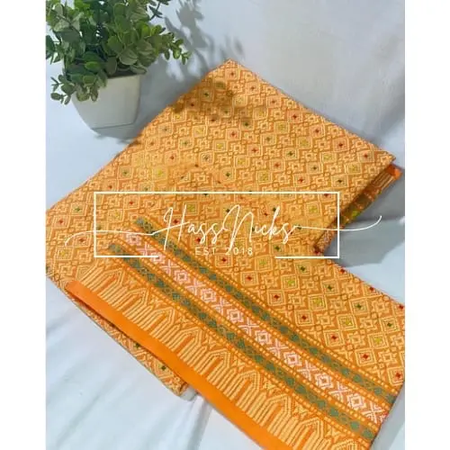 Warna Orange Kain Songket Thailand - Jenis Kain Tradisional