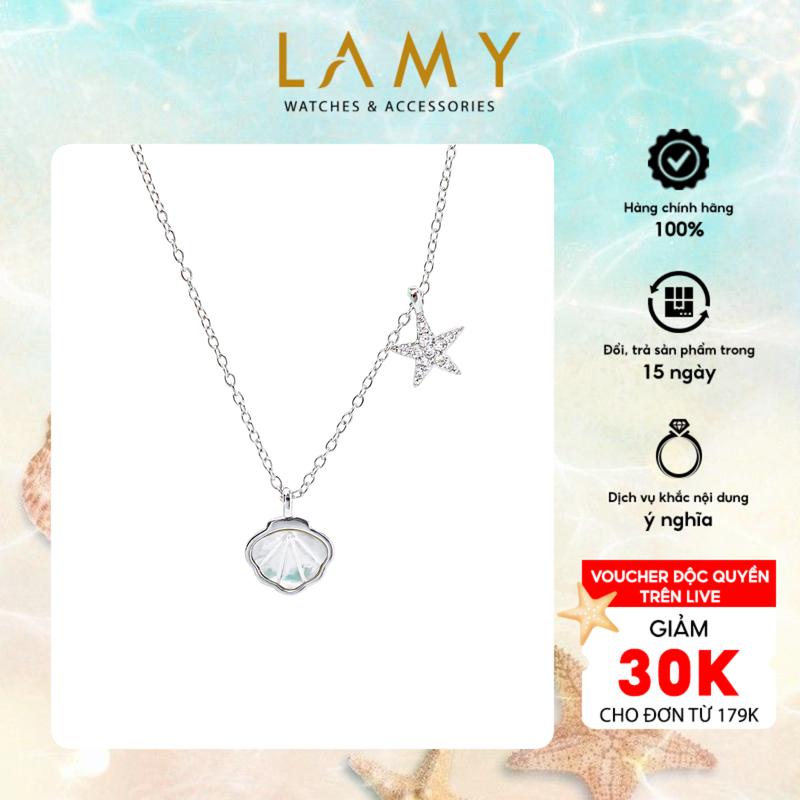 [BST SUMMER MUSE] Dây chuyền bạc nữ CDE Starfish & Seashell Pendant Necklace Silver CDE6414SV