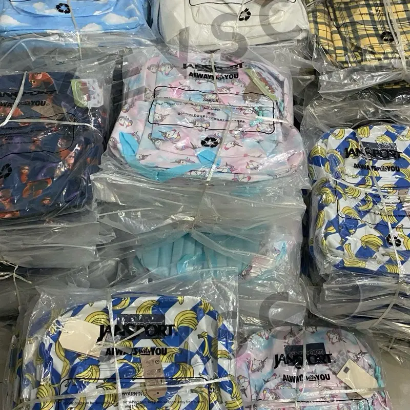 [READY/COD] tas ransel JANSPORT MOTIF SUPERBREAK LARGE FULL EMBOSS TAG HOLO BARCODE - pria wanita unisex anti air waterproof banana awan art blue cloud comic 6