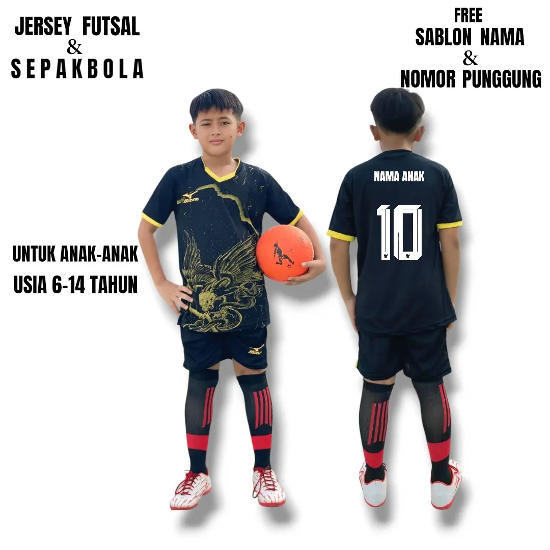JERSEY FUTSAL & SEPAKBOLA ANAK-ANAK FREE SABLON _ GRATIS SABLON NAMA & NO PUNGGUNG JERSEY FUTSAL & SEPAKBOLA ANAK-ANAK JUNIOR Sport Outdoor baju bola verdonk