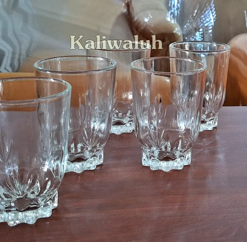 Gelas Minum Polos Kopi Ciu Gelas kaca minum Per 4 pcs 2