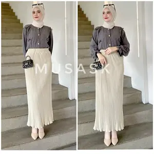 ROK SPAN PLISKET WAVY / ROK SPAN WANITA / ROK SPAN PANJANG / KODE 19