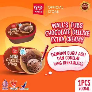 Wall's Tubs Chocolate Deluxe Extra Creamy 700ml - Wall's Es Krim / Ice Cream