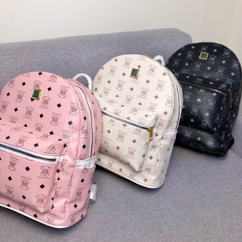 Balo gấu xinh size 33- Balo da PU kháng nước tiện dụng xinh xắn