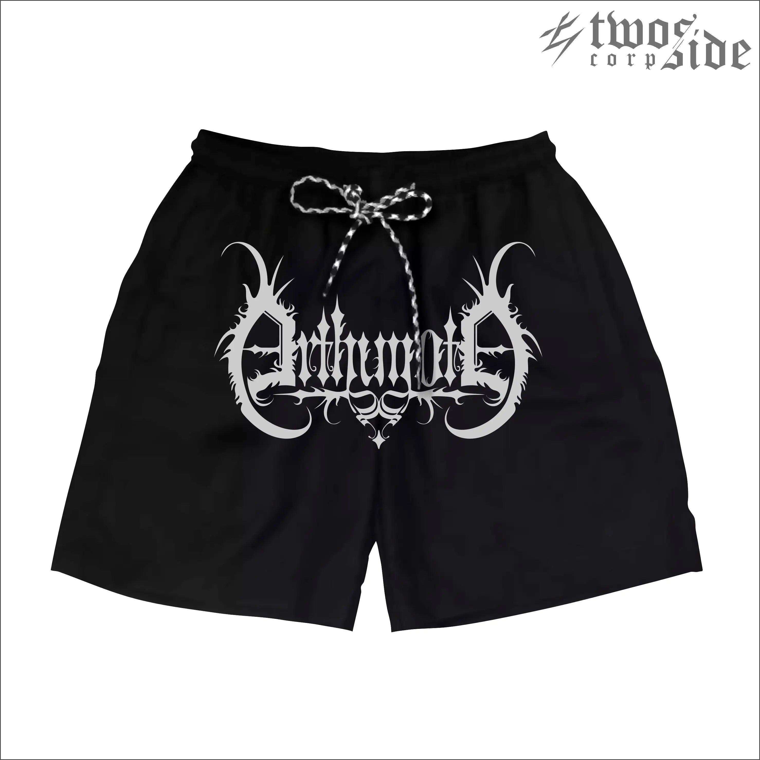 Two Side Celana Pendek Boardshort Boxer Cargopant Artimoth Wanita Laki Laki Unisex Fleece Pria Santai Distro Hitam Katun Motif