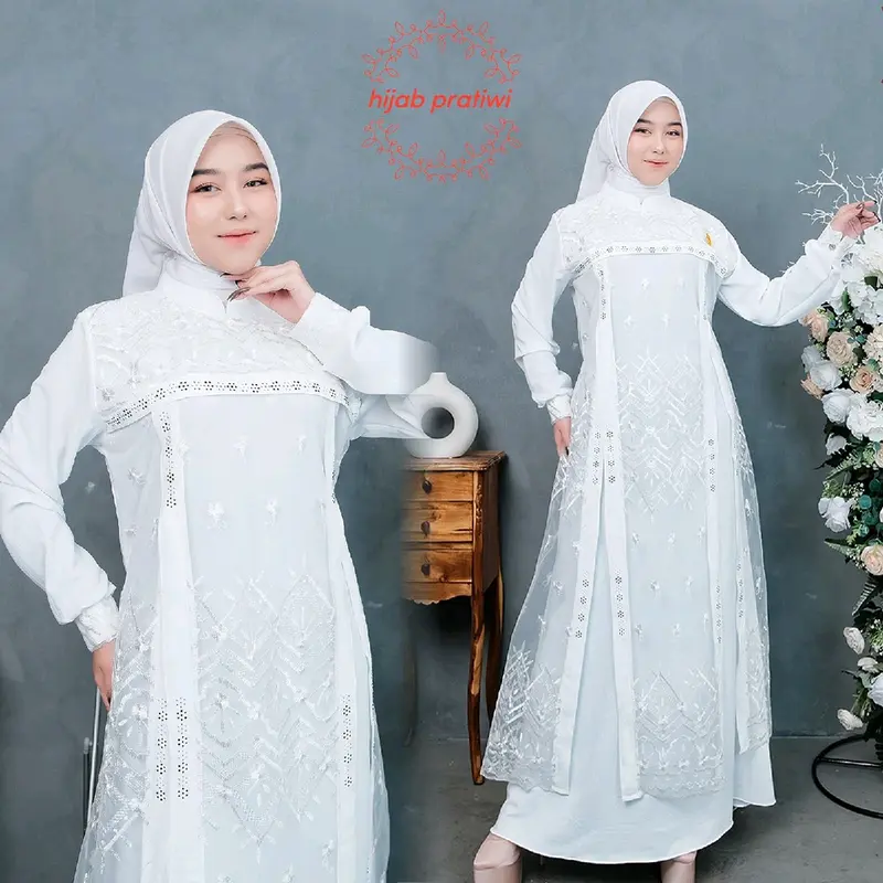 Hijab Pratiwi - Nazwa Dress Gamis Cringkel Mix Brokat Sapto Terbaru Gamis Kondangan Elegan Gamis Viral kekinian modern gamis lebaran 8