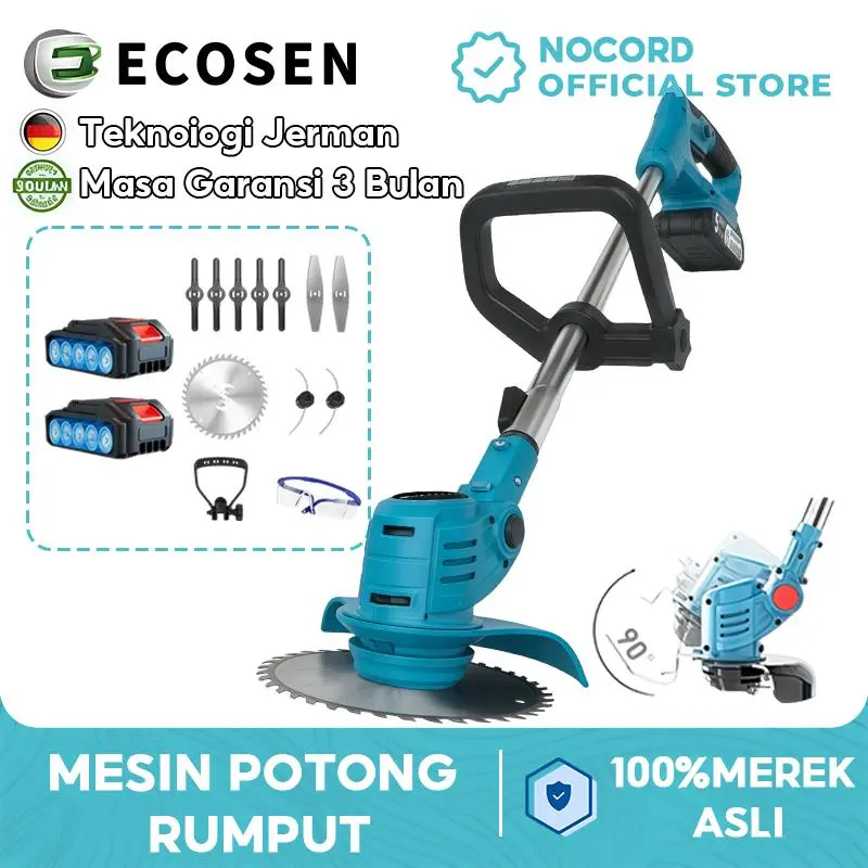[COD]ECOSEN 699VF Mesin Potong Rumput Pemotong Rumput Listrik Pemangkas Rumput dengan Baterai Li-ion yang