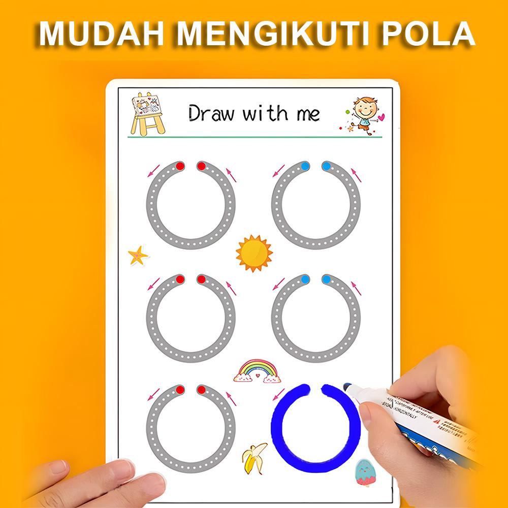【COD】Magical Tracing Workbook 200 /136/64/50 Halaman Reusable Mainan Edukasi Menggambar